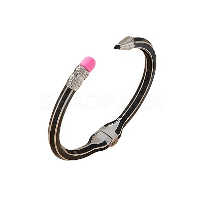 Pencil Design Alloy Enamel Cuff Bangles for Women FS-WGBB19C-01-1