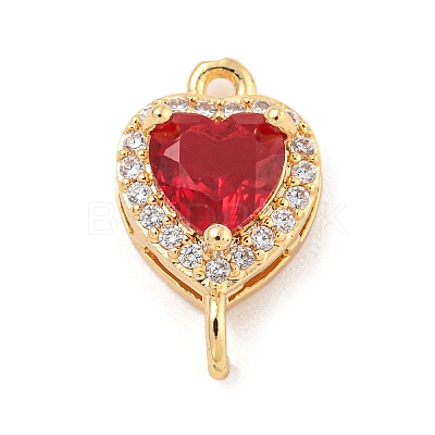 Brass Pave Cubic Zirconia Connector Charms KK-Z072-06G-06-1