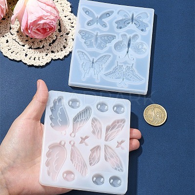 DIY Butterfly Pendant Silicone Molds for DIY Earring Making DIY-YW0009-84-1