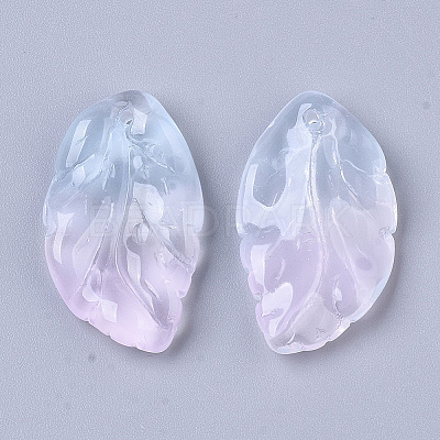 Two Tone Transparent Spray Painted Glass Pendants X1-GLAA-T013-02-D02-1