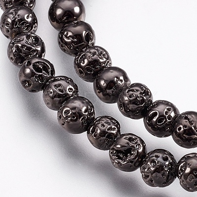 Electroplate Natural Lava Rock Beads Strands G-I200-17B-1