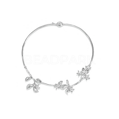 Alloy Flower Choker Necklaces for Women WG981DB-02-1