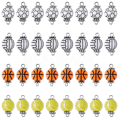 80Pcs 4 Styles Acrylic Ball Connector Charms FIND-HY0001-66-1