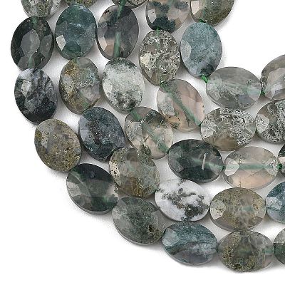 Natural Moss Agate Beads Strands G-H349-A01-22-1