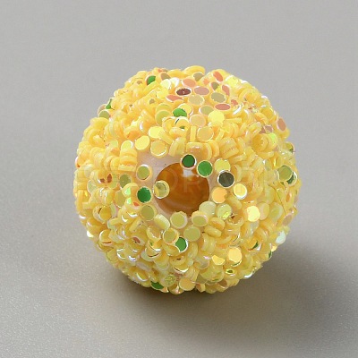 Opaque Acrylic Beads MACR-WH0010-12H-1