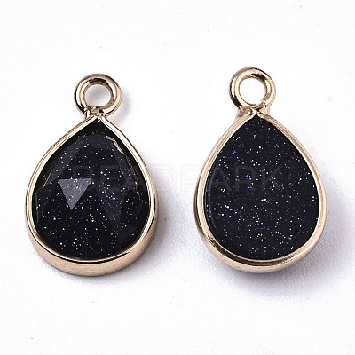 Synthetic Blue Goldstone Charms G-N326-50G-1