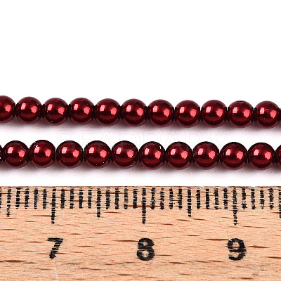 Baking Paint Pearlized Glass Pearl Bead Strands HY-N002-3mm-A13-1