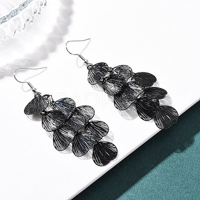 430 Stainless Steel Heart Dangle Earrings EJEW-A137-09EB-1