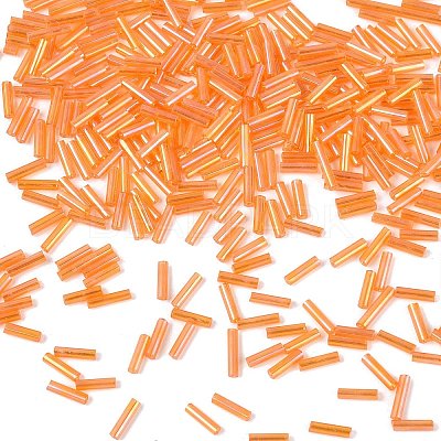 Glass Round Bugle Beads GLAA-WH0031-50E-1
