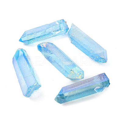 Dyed Nuggets Natural Electroplated Crystal Pendants G-A144-10E-1