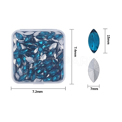 Pointed Back Glass Rhinestone Cabochons RGLA-OC0001-08H-1