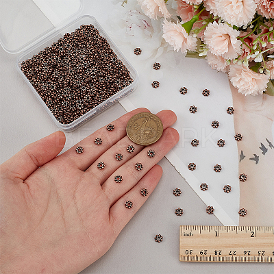 300Pcs Tibetan Style Alloy Beads Daisy Spacer Beads TIBEB-PH0005-30R-1