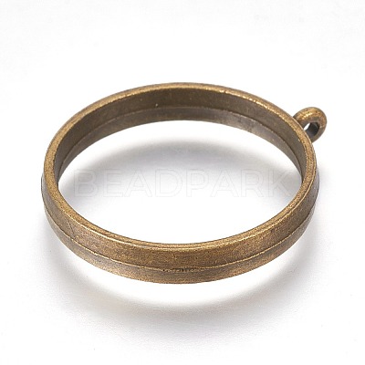 Alloy Open Back Bezel Pendants PALLOY-WH0030-01AB-1