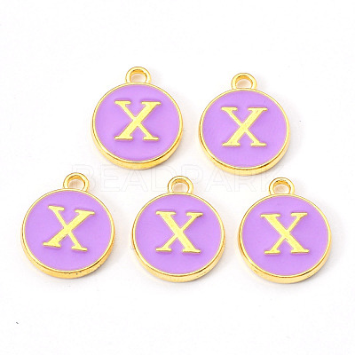 Golden Plated Alloy Enamel Charms X-ENAM-S118-10X-1