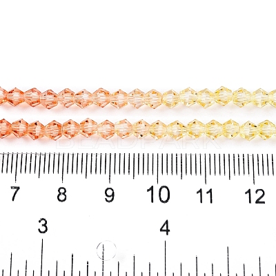 Gradient Color Baking Paint Glass Bead Strands DGLA-A039-T4mm-A014-1