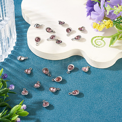20Pcs Faceted Glass Charms RGLA-TADJ0001-01B-1