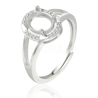 1Pc 925 Sterling Silver Prong Ring Settings STER-BBC0008-59-1