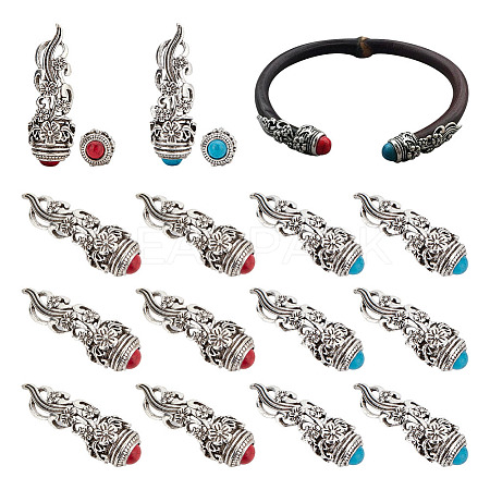 20Pcs 2 Colors Zinc Alloy Bangle End Caps FIND-AR0002-38-1