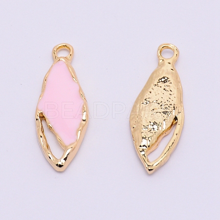 Light Gold Plated Alloy Enamel Pendants ENAM-WH0051-01E-1