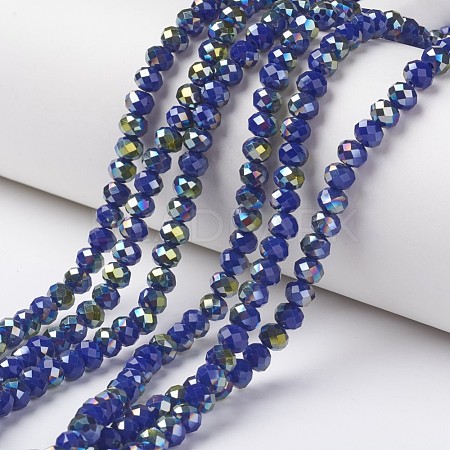 Electroplate Opaque Glass Beads Strands EGLA-A034-P4mm-S04-1
