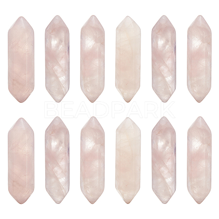 Olycraft Faceted Natural Rose Quartz Double Terminated Point Beads G-OC0003-61-1
