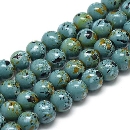 Baking Painted Glass Beads Strands DGLA-S115-6mm-S46-1