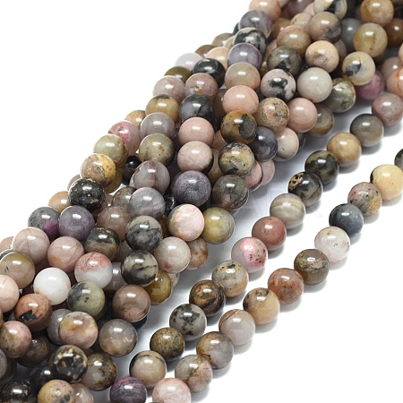 Natural Rhodonite Beads Strands G-G828-02-8mm-1
