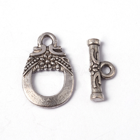 Tibetan Silver Toggle Clasps X-AC2014-NF-1