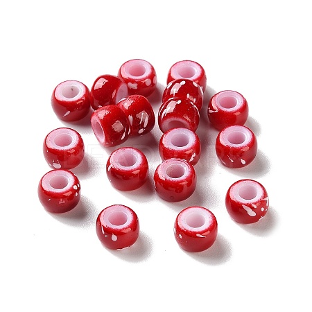 Spray Painted ABS Plastic European Beads KY-G033-01A-04-1
