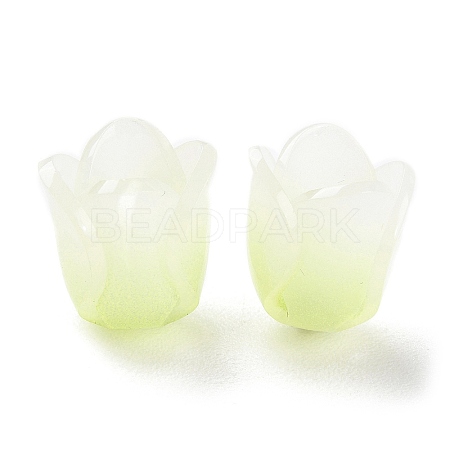3-Petal Opaque Acrylic Bead Caps SACR-D007-08B-1