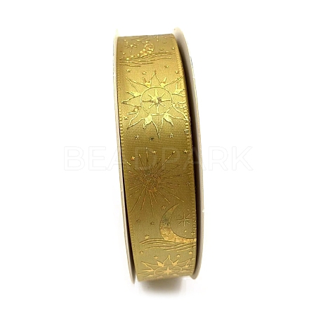 48 Yards Gold Stamping Polyester Ribbon PW-WG89681-03-1