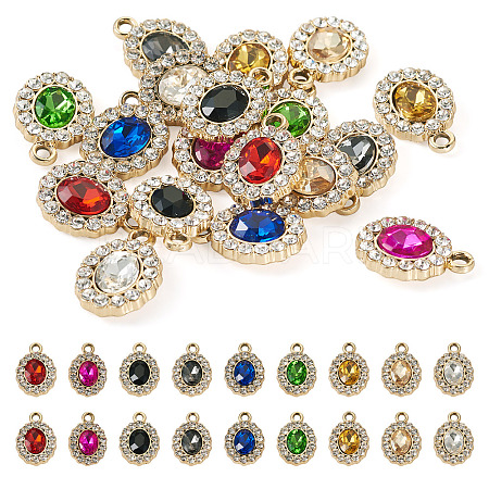 18Pcs 9 Colors UV Plating Alloy Pendants ALRI-TA0001-20-1