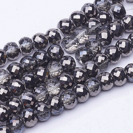 Electroplate Transparent Glass Beads Strands EGLA-E045-H02-1