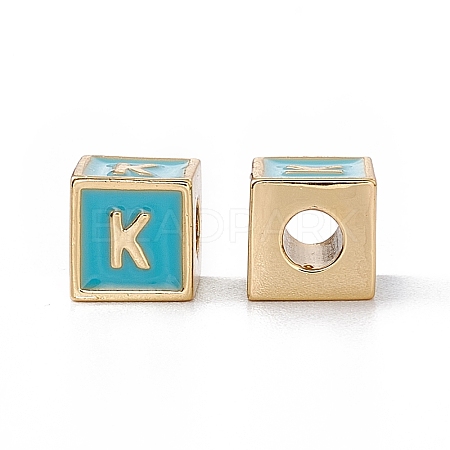 Rack Plating Brass Enamel Beads KK-B060-04G-06K-1