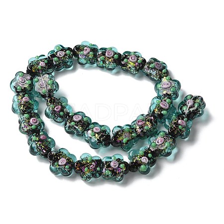 Handmade Foil Lampwork Beads Strands FOIL-Z001-02C-1