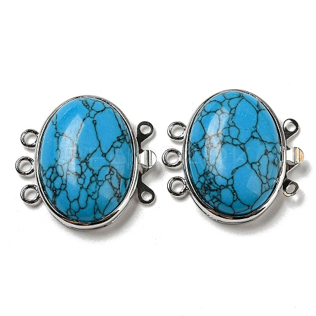Synthetic Turquoise Box Clasp G-C104-02E-P-1