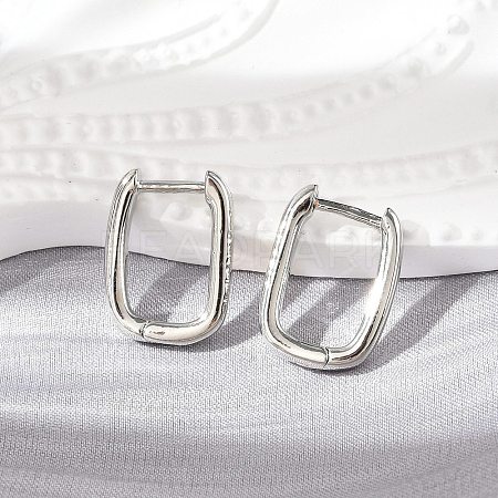 Brass Huggie Hoop Earrings LS-EJEW-L234-61-P-1