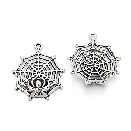 Tibetan Style Alloy Spider & Web Pendants LS-TIBEP-N008-09AS-RS-1