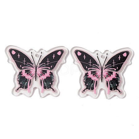 Transparent Printed Acrylic Pendants TACR-P005-02B-1