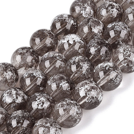 Transparent Half Spray Painted Glass Beads Strands LS-GLAA-Q110-02A-11-1