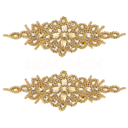 Rhombus Iron on Rhinestone Appliques DIY-WH0304-975A-1