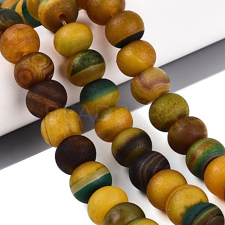 Natural Banded Agate Beads Strands G-Q606-70-1