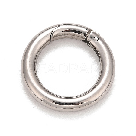 Non-Tarnish 304 Stainless Steel Spring Gate Rings X-STAS-M296-01P-D-1
