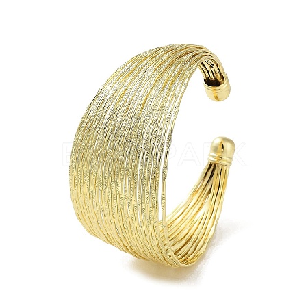 Brass Multi Lines Cuff Bangles BJEW-D039-01G-1