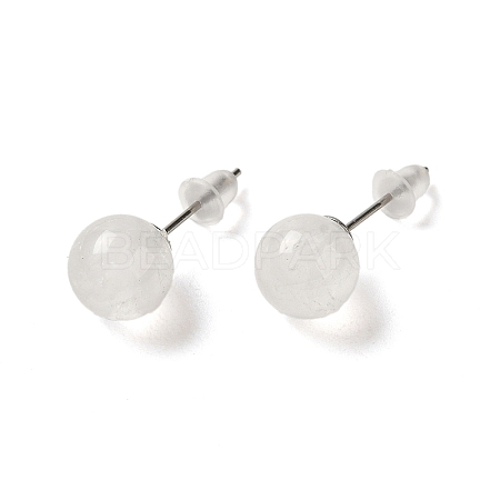 Natural Quartz Crystal Stud Earrings LS-G-B075-02P-03-1