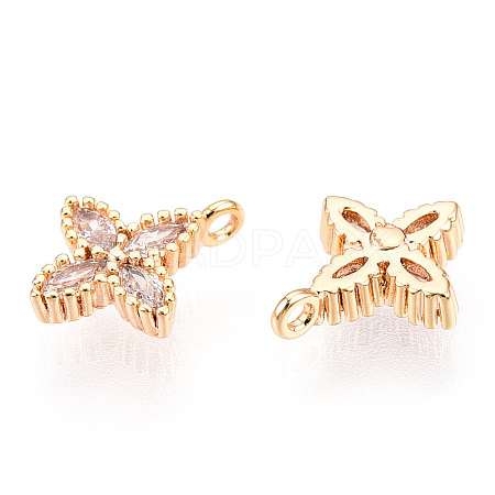 Brass Cubic Zirconia Pendants X-KK-S336-08G-1