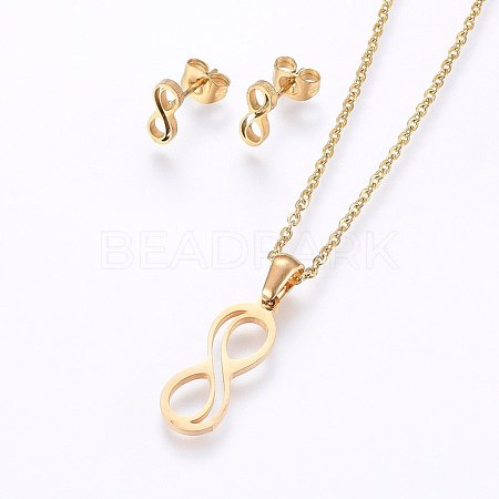 304 Stainless Steel Jewelry Sets SJEW-O090-10G-1