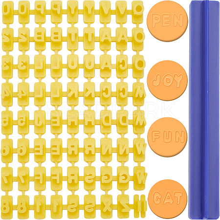 PP Plastic Letter A~Z Cookie Impress Embosser Cutter AJEW-WH0504-24-1