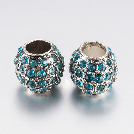 Alloy Rhinestone European Beads PALLOY-F200-03F-1