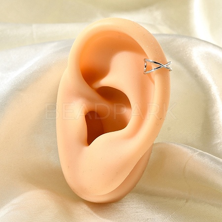 925 Sterling Silver Cuff Earrings for Women EJEW-F360-01B-P-1